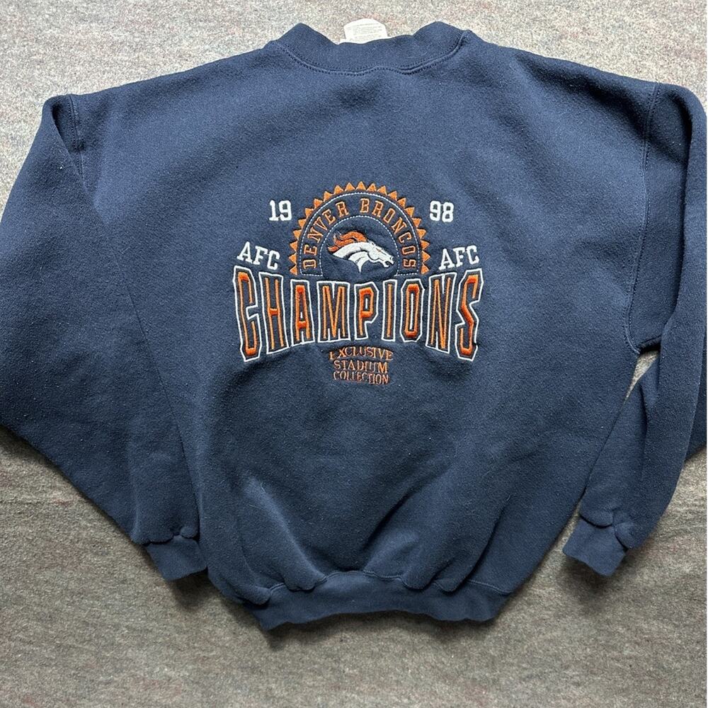 Vintage 1998 Super Bowl Champions Denver Broncos Crewneck Size M EUC NFL